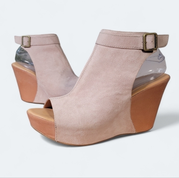 Korks Ease Suede and Leather Wrapped Wedge Sandals Size 9 - Picture 1 of 16